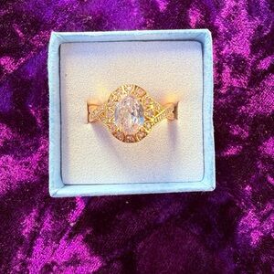 Vintage Style Gold Filled CZ Ring - Size 7